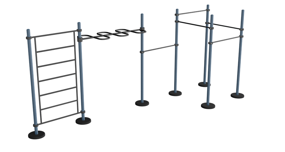 МВ 7.60/12 - Рукоход-змейка, шведская стенка, четырехсторонний турник