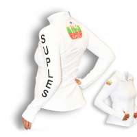 Jachetă albă pentru femei Suples cu fermoar