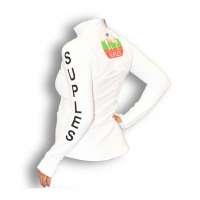 Jachetă albă pentru femei Suples cu fermoar