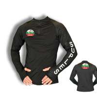 Tricou bărbați Suples negru cu fermoar scurt (Quarter-Zip)