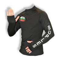 Tricou bărbați Suples negru cu fermoar scurt (Quarter-Zip)